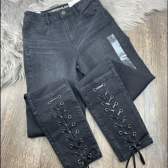 AE DENIM X4 HIGHEST WAIST LACE UP JEGGING - Picture 6 of 8
